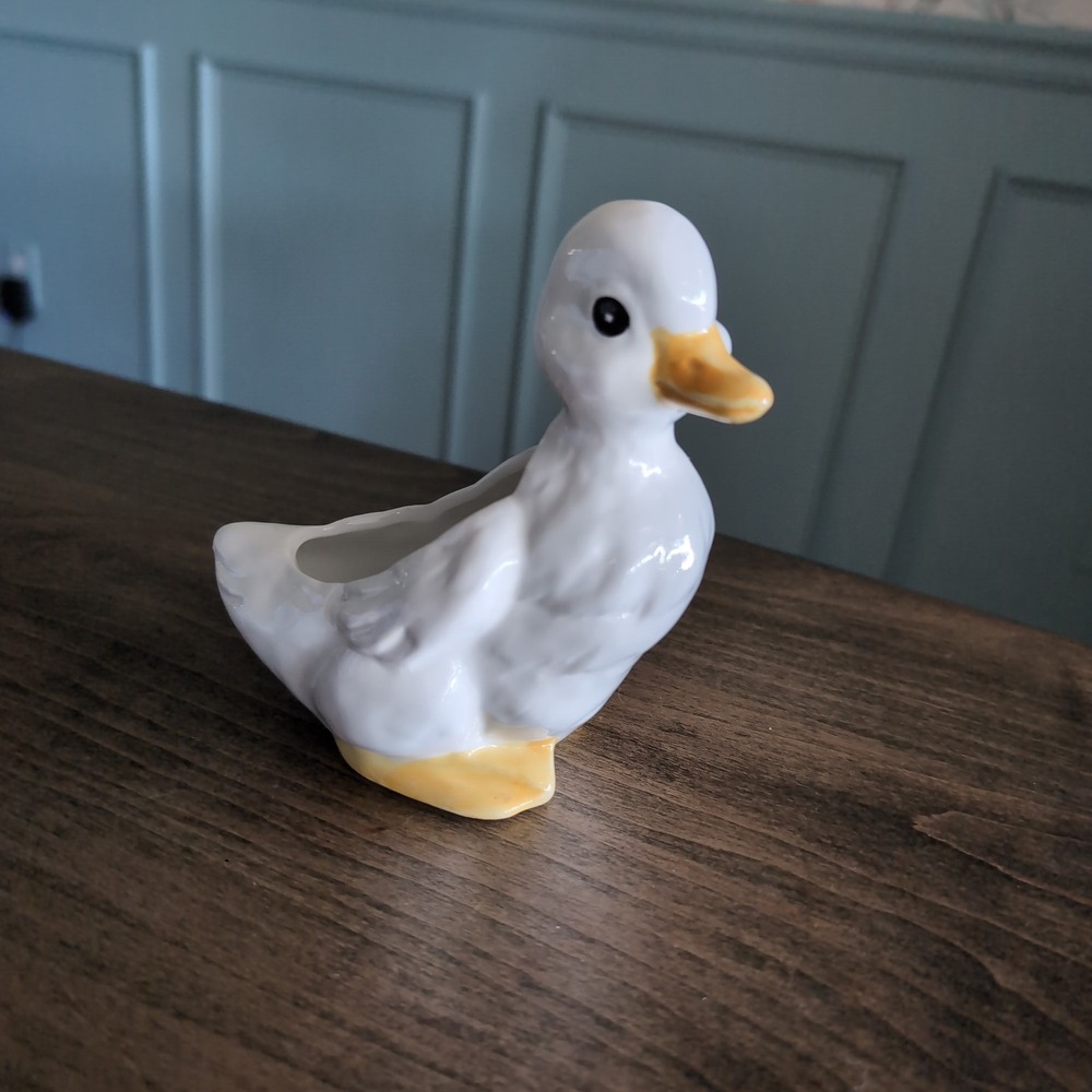Vintage Simson Duck Trinket Dish Planter Catchall Farmhouse Cottagecore Duckling